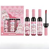 Lipgloss für Frauen, Lippenfleck | 3 Farben pigmentiertes Lippenfleckset,Weinflaschenform, lang anhaltende, tägliche Make-up für Frauen Mädchen Mutter oder Freundin