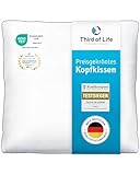 Kopfkissen 80x80 inSPIRO vom Gewinner des Innovationspreis Ergonomie 2022, Bestes ergonomisches Schlafkissen, Geeignet für Seitenschläfer, Rückenschläfer & Bauchschläfer, Optimales HWS Nacken-Kissen