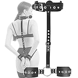 3 in1 BDSM Bondageset Fessel Set mit Knebel & Handschellen, Premium Bett Extrem Sex Spielzeug für Paare, Mundknebel Silikon Ball Gag mit Luftlöchern, Sex Toys Verstellbarer Ballknebel (DunklerRitter)