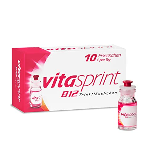 Vitasprint, B12 Trinkfläschchen – Arzneimittel mit hochdosiertem Vitamin B12 und Eiweißbausteinen für geistige und körperliche Energie – 1 x Trinkfläschchen, Farblos, 10 stück