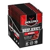 Jack Link's Beef Jerky Original – 12er Pack (12 x 25 g) clipstrip – Proteinreiches Trockenfleisch vom Rind – Getrocknetes High Protein Dörrfleisch
