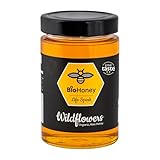 BioHoney Wildblumen Bio-Honig Great Taste Award 100% Rohhonig direkt aus den Bienenhäusern Bio-GB-ORG-04 und SGS-Qualität zertifiziert 100% natürlich, ohne Konservierungsstoffe, BioHoney.uk