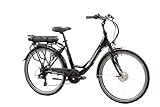 F.lli Schiano E-Moon, E Bike für die Stadt 26 Zoll, 36V 13Ah Abnehmbarer Akku, Motor 250W 40Nm, City Ebike für Herren/Damen, Schwarz