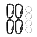 ZYKEJJDDAK 4pcs Verriegelung Carabiner Mit Schlüsselringen Schlüsselbund Carbiner D Ringe Key Clip Spring Haken Zum Camping Wanderfischen
