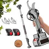Elektrische Gartenschere, Schnittdurchmesser 0,4– 2 Zoll, professionelle kabellose Gartenschere, Astschere, Gartengeräte, elektrische Astschere mit 7 Fuß langer Verlängerungsstange,2*batteries