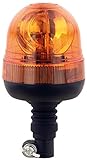 AdLuminis Halogen Rundumleuchte Orange, groß mit flexiblem Fuß, Blinkleuchte 12V 24V, ECE R65 Straßenverkehr Zulassung, KFZ Warnleuchte