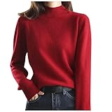 Einfarbiger Kaschmir-Pullover für Damen, Rollkragenpullover, Übergröße, Damen-Pullover, Herbst, Winter, langärmelig, Thermo, einfarbig, weich, warm, bequem, Strickpullover, dick, locker, lässiger