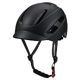 tadpole Fahrradhelm, leichter Fahrradhelm für Herren und Damen, 11 Belüftungsöffnungen, Mountainbike-Helm für Erwachsene, mit USB-wiederaufladbarem LED-Licht, verstellbarer Rennradhelm, 58–62 cm