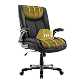 COLAMY XXL Bürostuhl [181kgs] - Hochlehner Chefsessel mit verstellbaren Armlehnen & Synchron-Mechanik - Extra breiter Sitz (58cm), atmungsaktive Kunstleder - Für Homeoffice/Büro (Schwarz)
