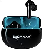 Boompods, Tide Skim TWS Kabellose Kopfhörer, Schwarz, Bluetooth, magnetische Ladehülle, wasserfest/schweißfest, IPX 4, sofortige Verbindung, Ladehülle mit 20 Stunden Akku