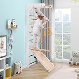 UIHECTA Schwedische Turnwand Aus Holz, Sprossenwand FüR Kinder, Schwedische Turnwand FüR Kinder, Turnspielplatz Mit Holz-Sprossenwand, Das Beste Fitnessstudio FüR Die Ganze Familie