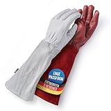 LAUTER SCHUTZ ® DORNENSICHERE Rindsleder Handschuhe -Mit Rückennaht für Bewegungsfreiheit und Komfort (XL, Braun)
