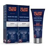 NO HAIR CREW 2 x 200 ml Enthaarungscreme für den Körper - gründliche und sanfte Heerentfernung für Männer (Set 2 x 200 ml)