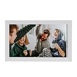 Focket WiFi-Digitaler Bilderrahmen, 15,6 Zoll 1920 x 1080 FHD 32 GB Instant Smart Cloud-Fotorahmen mit automatisch drehbarem Touchscreen, für das Wohnzimmer im Büro (EU-Stecker)