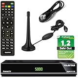 Telestar TT7 DVB-T2 Receiver + 3 Monate Freenet GRATIS + DVB-T Antenne + netshop 25 HDMI Kabel, HDTV, PVR Ready, HD USB Mediaplayer, HDMI (Hybrid Receiver für DVB-T2 und Kabel TV)