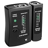 YIIFELL Netzwerk Kabeltester, LED-Test zum Präzisen Testen und Überprüfen von LAN- und Netzwerkkabeln, für RJ11 RJ12 RJ45 ISDN LAN Netzwerkkabel Patchkabel CAT6 CAT7 CAT8 Kabeltester
