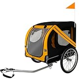 Purlov Hundeanhänger für Fahrrad bis 40 kg mit 75 × 52 × 65 cm Sicherheitsgurt, Moskitonetz, Regenfolie, 20' Luftreifen & Stahlrahmen - Fahrradanhänger für Große Haustiere - Fahrrad Anhänger XL 25373