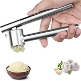 SternSinn Knoblauchpresse, Ergonomischer Knoblauchzerkleinerer und Ingwer, Knoblauchpresse 304 Edelstahl für Knoblauch, Ingwer und Mehr, Spülmaschinenfest, Abnehmbar