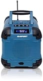 Blaupunkt BSR 40 Baustellenradio – Robustes Radio für Baustelle, Werkstatt & Garten – Bluetooth 5.3, UKW, AUX-IN, 5W RMS Sound – Staub- & Wasserschutz IP45 – Akku bis 7 Std – Kompakt & Leicht