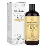 NEU: Störtebekker® Premium Hair & Body Wash Sandelholz - 2in1 Shampoo und Duschgel Männer - Feuchtigkeitsshampoo mit Aloe Vera - Showergel und Shampoo Herren - 500ml - aus natürlichen Inhaltsstoffen