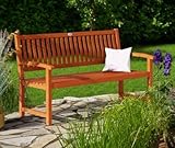 Casaria® Gartenbank 3-Sitzer Wetterfest Eukalyptus Holz 480kg Belastbarkeit Armlehne Rückenlehne 152x55cm FSC®-Zertifiziert Garten Balkon Bank 3 Personen Sitzbank