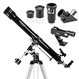 Omegon Teleskop AC 70/900 EQ-1 | hochwertiges-Linsenteleskop | präzise Montierung | klare Detailansichten | ideal für Einsteiger | für Mond, Planeten & Naturbeobachtungen