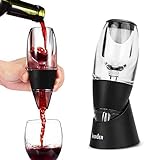 hotder Weinbelüfter Weindekanter Standfuß, Premium Wein-Dekantierer mit Venturieffekt, Wein Dekanter Dekantierer Rotwein Aerator Set Schnellest Ernüchternd Wein Belüfter (Wine Aerator)