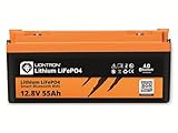 LIONTRON LiFePO4 12,8V 55Ah LX; 704Wh; 3000 Zyklen bei 90% Entladungstiefe (DOD) mit BMS und Bluetooth Überwachung; für Wohnmobil oder Boot 350x170x162mm - LISMART1255LX