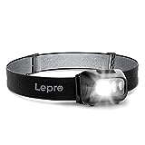 Lepro Stirnlampe, LED Kopflampe 1500 Lux mit Rotlicht & 6 Lichtmodi, IPX4 wasserdichte Mini Batteriebetrieben Stirnlampen für Kinder Erwachsene, Superhell Headlight für Angeln Laufen