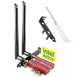 Ubit Bluetooth WLAN Karte Intel AX210 Bis zu 5400Mbit/s，(2.4Ghz/5Ghz/6Ghz) PCIe WLAN Karte für PC mit Bluetooth 5.3 PCI Express Netzwerkkart für Windows 10/11 64Bit