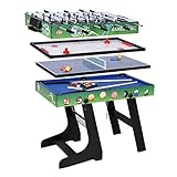 JCFDE Multigame Spieletisch Mega inkl. komplettem Zubehör, Spieltisch mit Kickertisch, Billardtisch, Tischtennis, Hockey 121.5*61*81.3 cm.