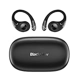 Blackview Open Ear Kopfhörer, Bluetooth Kopfhörer Sport mit Ohrhaken, Kabellos Bluetooth 5.3 Open Ear Sportkopfhörer, Duales Mikrofon Klarer Anruf, Touch-Steuerung, für Running Workout (Schwarz)