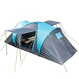 Skandika Kuppelzelt Hammerfest Protect für 4 Personen | Campingzelt mit eingenähtem Zeltboden, 2 m Stehhöhe, 2 Schlafkabinen, 2 Eingänge, Moskitonetze, 3000 mm Wassersäule, Zelt zum Campen