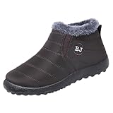 Wasserdichte Winterschuhe für Damen, Baumwolle, Schneestiefel, Damen, Paar, lässig, gepolstert, warm, Übergröße, Damenschuhe, mit Zehenkappe, coffee, 40.5 EU