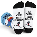 Lavley Ich Würde Lieber Skifahren Socken Lustiges Ski Geschenk für Männer und Frauen