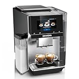 SIEMENS Kaffeevollautomat EQ700 integral TQ717D03, App-Steuerung, Cold Brew, intuitives Full-Touch-Display, bis zu 30 individ. Kaffeekreationen als Favoriten, autom. Dampfreinigung, 1500 W, edelstahl