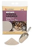 Flamingo Katzenstreu - katzenstreu klumpstreu - Lavendelduft - 12L (12KG) für 10 Wochen - Herkunft Kanada - auch für Kätzchen - mit superfeiner Körnung - Ideal für 1 oder mehrere Katzen