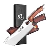 Golden Bird japanisches Messer Full Tang Kochmesser Profi Messer Geschmiedet im Feuer scharfe Küchenbeil mit Scheide Geschenkbox Flaschenöffner Hackmesser Küchenmesser für Outdoor Camping