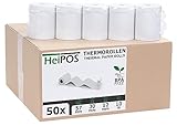 HeiGroup HeiPOS - 50x Kassenrollen Thermorollen - 57 mm x 10 m x 12 mm - 55 g/m² Papier - Für EC-Cash, Kreditkarten Kassensysteme und mehr