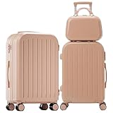 LYEAA 12 Zoll 20 Zoll 24 Zoll Trolley Koffer Gepäck Set mit Rollen Reisekoffer auf Rollen Reißverschluss Trolley Gepäck Tasche Koffer TSA-zugelassenes Schloss, rose, 7.87x5.91x1.97inch