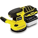 TROTEC Akku Schleifmaschine PESS 10-20V – Schleifer 65 Watt, Multi Akku 20 V 2 Ah, Drehzahlstufe 3.000-12.000 U/min, Schleiffläche-Ø: 125 mm, 4 Schleifblätter