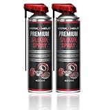 2x WerkXheld Silikonspray Gleitspray 400ml Premium Schmieröl, Kriechöl & Sprühfett - Laufband Öl, Silicone Spray, Silikonfett für Dichtungen, Kunststoff, Gummi, Holz & Metall