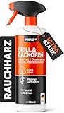 PRINOX Backofenreiniger & Grillreiniger extra stark - 580ml - HAFT EFFEKT - Rauchharzentferner Entfernt stärkste Verschmutzungen und Rauchharz - Entwickelt & Hergestellt in DE
