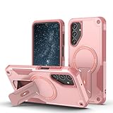 Vatkyc Magnetisches Design für Samsung Galaxy A25 mit Ständer, kompatibel mit MagSafe integriertem, unsichtbarem Ständer, robuster TPU-Stoßdämpfer, militärischer Schutz, stoßfeste Hülle, Rosa