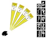 4x FADEDA 100% Natural Henna Paste Cones Kegel Schwarz No Mix, No PPD, 100g + 10 Sticker