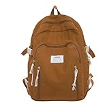 Lässiger Schulterrucksack aus, modische Studententasche, Damentasche, Umhängetasche Wasserdichte Rucksäcke (Brown, One Size)