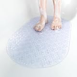 HITSLAM Oval Badewannenmatte rutschfest, 68 x 38 cm Antirutschmatte für Badewanne, Maschinenwaschbar Duschmatte rutschfest mit Saugnäpfen, BPA frei Badematte Schimmelresistent, Transparent