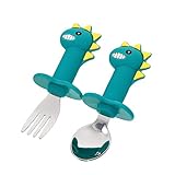 TOPBATHY 1Satz Lernbesteck Für Kleinkinder Ergonomischer Löffel Und Sicher Für Junge Mädchen Mit Sicherheitsleitblech Für Essenlernen Trendigem