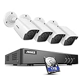 ANNKE Überwachungskamera Set mit 4 x 5MP Outdoor Kameras, Überwachungssystem mit 8-Kanal H.265+ DVR KI - Personen- und Fahrzeugerkennung,1TB Festplatte, USB 3.0-Backup,EXIR Nachtsicht,PC-Software