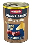 animonda GranCarno Hunde Nassfutter Single Protein Ross pur (6 x 400g), getreidefreies Hundenassfutter ohne Zucker, für ausgewachsene Hunde, mit frischen fleischigen Zutaten